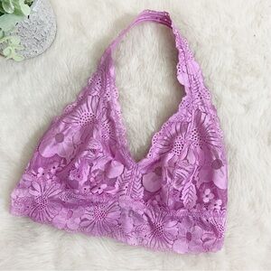 [Aerie] Women's Medium Pink Lace Halter Neck Bralette